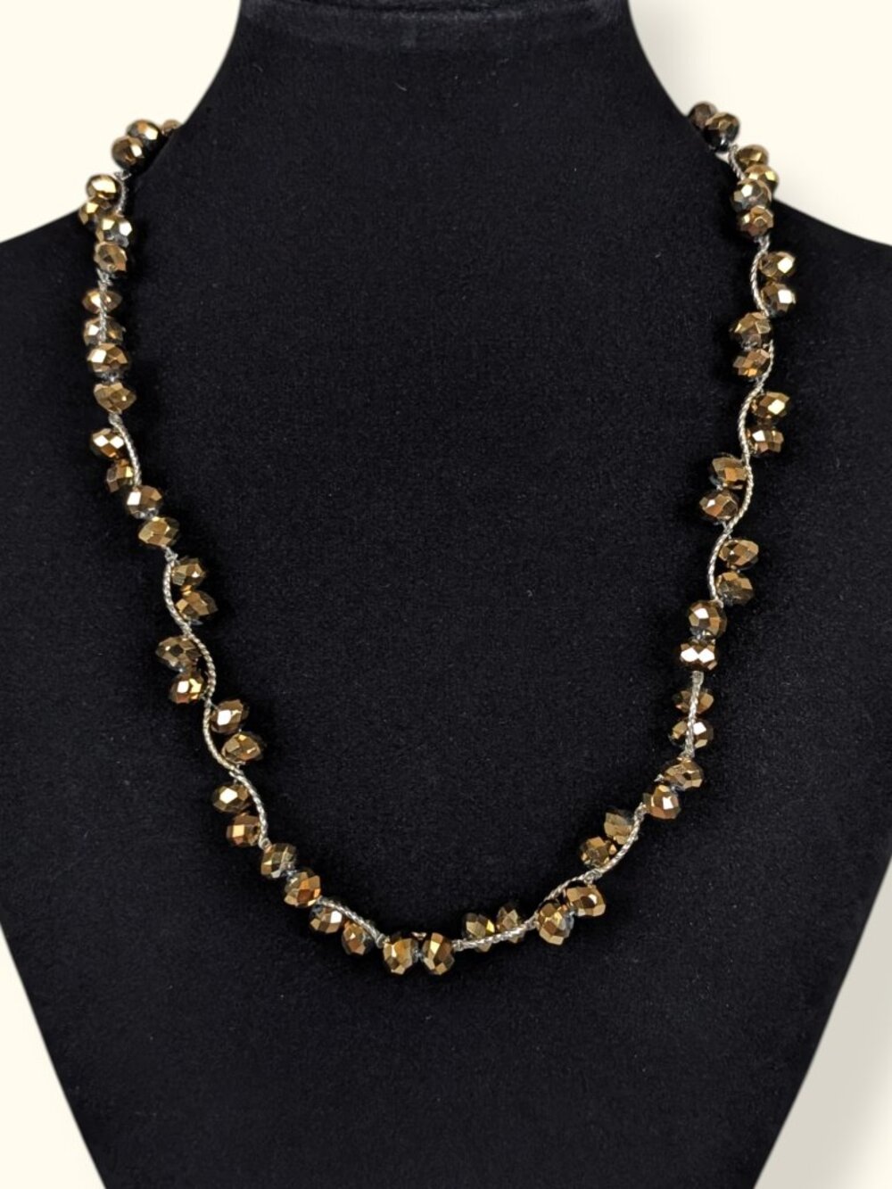 Metallic Beaded Twist Necklace